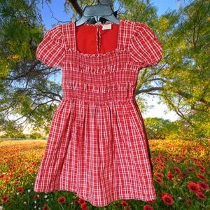 Crewcuts By J.Crew Girls Smocked Red Plaid Dress Size 10